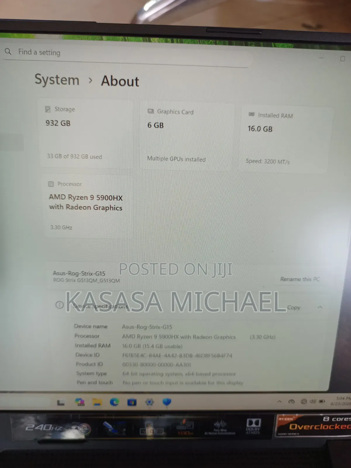 Laptop Prostar 16GB AMD Ryzen 9 SSD 1T
