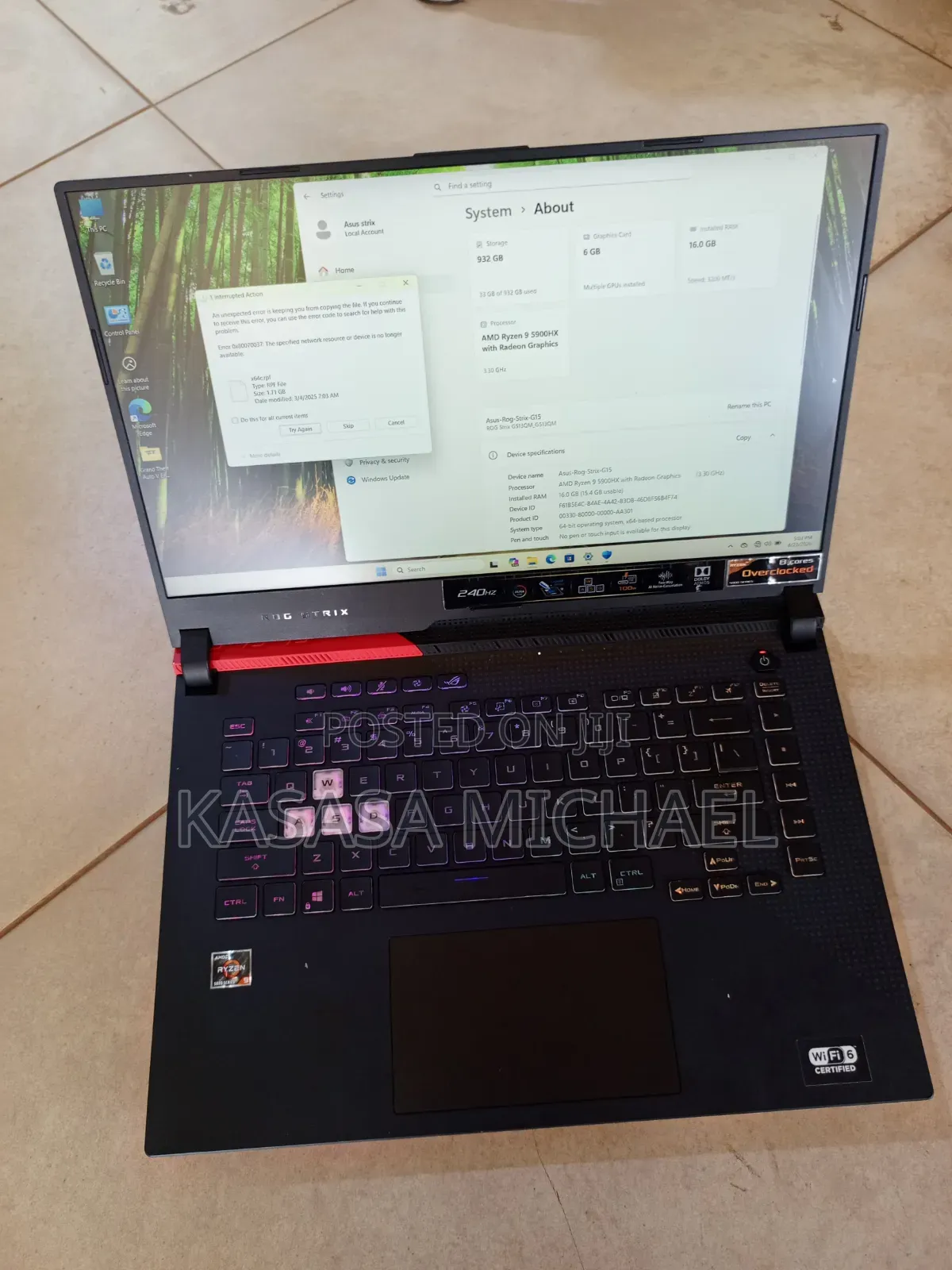 Laptop Prostar 16GB AMD Ryzen 9 SSD 1T