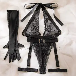 Savana Deep V Backless Teddy With Gloves
