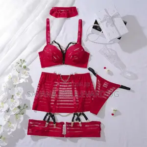 Savana Wine-Red 5pc Lingerie Set