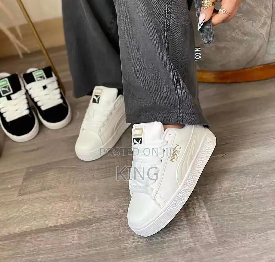 Puma Suede Xl Sneakers in White Leather