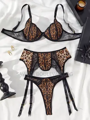 Savana 3pc Leopard Print Lingerie Set