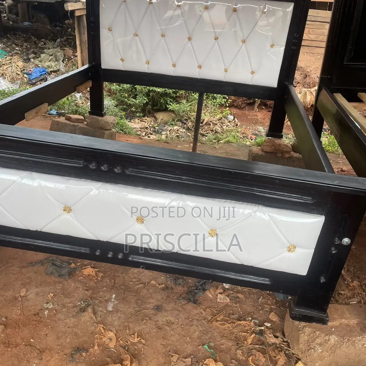 4by6 White Leather Bed
