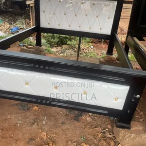 4by6 White Leather Bed