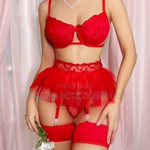 Savana 4pc Red Lace Lingerie Set