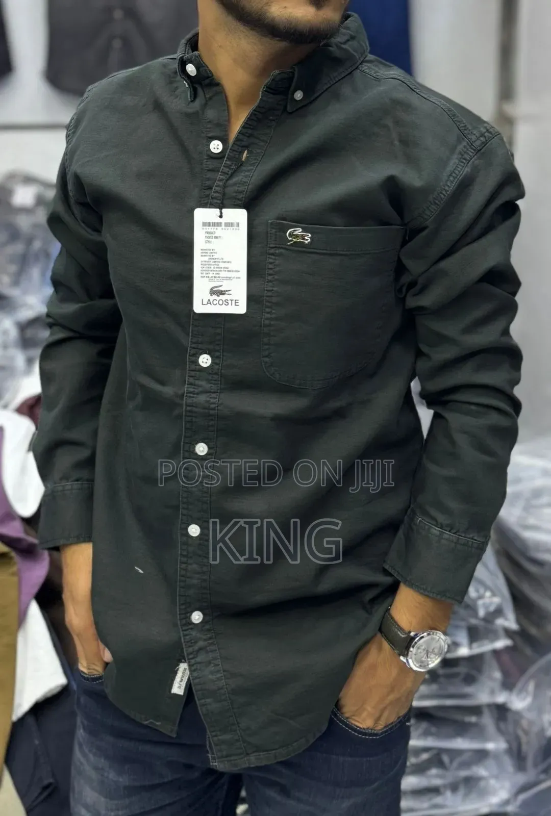 Lacoste Denim Shirts. Green, Blue, Purple