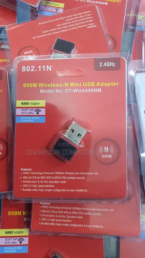 Usb Wireless-N 950m Adapter(Ot-Wua950nm) 2.4ghz for Desktop Laptop