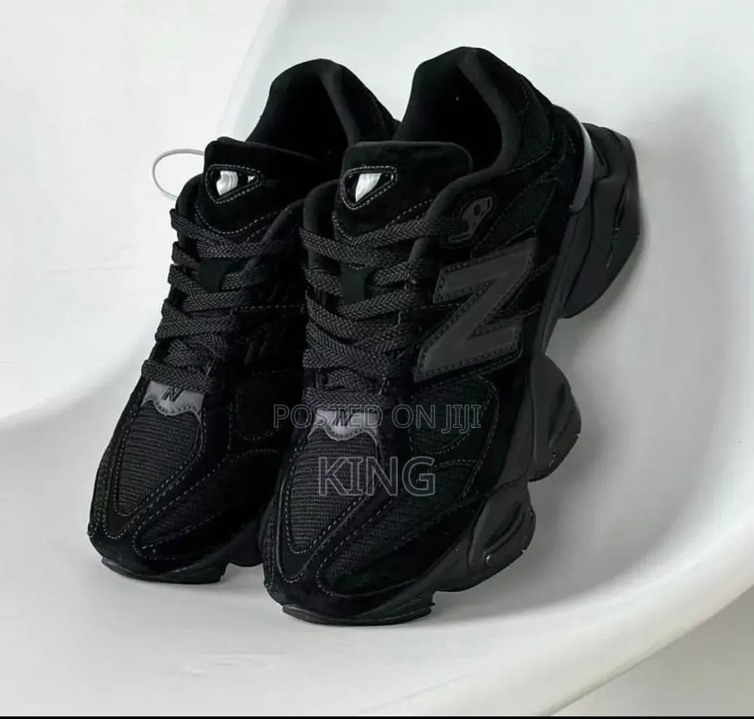 New Balance 9060 Sneakers in a Triple Black Suede