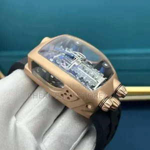  Bugatti Jacob Co. Men’S Chiron Tourbillon Rose Gold-Tone Watch