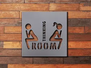 Premium Wood Toilet Signs