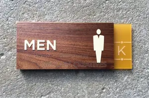 Premium Wood Toilet Signs