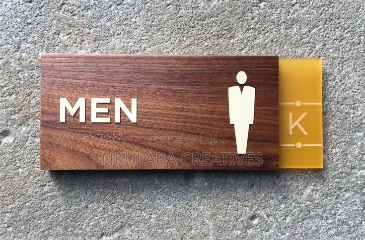 Premium Wood Toilet Signs