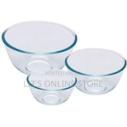 Pyrex Mixing Bowl Glass Set, 0.5l/1.0l/2.0l, Colourless