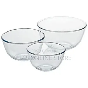 Pyrex Mixing Bowl Glass Set, 0.5l/1.0l/2.0l, Colourless