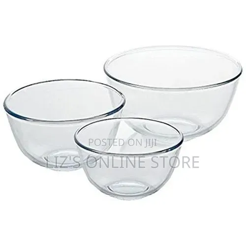 Pyrex Mixing Bowl Glass Set, 0.5l/1.0l/2.0l, Colourless