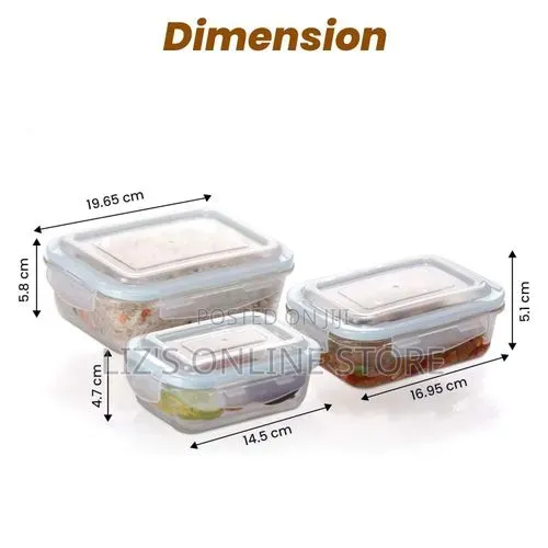 Borosilicate Glass Containers With Lids, 3 PCS Set