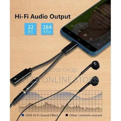 Go-Des Gd-Uc317 Usb Type C to 3.5mm Headphone and Charger Adapter
