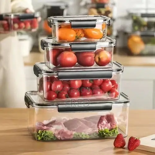 Set of Four Clear Acrylic Food Storage