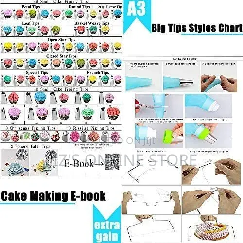 288 Pieces of Cake Baking,Decorating Kit Set, Blue.
