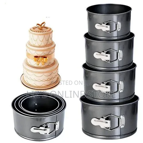 Cake Decor 4 PCS Round Springform Tin Nonstick Cake Mould Bakeware Pan