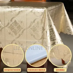 54"X89"(137x228cm) Fave Gold Tablecloth Heavy Duty