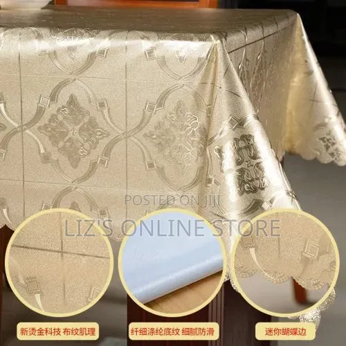 54"X89"(137x228cm) Fave Gold Tablecloth Heavy Duty