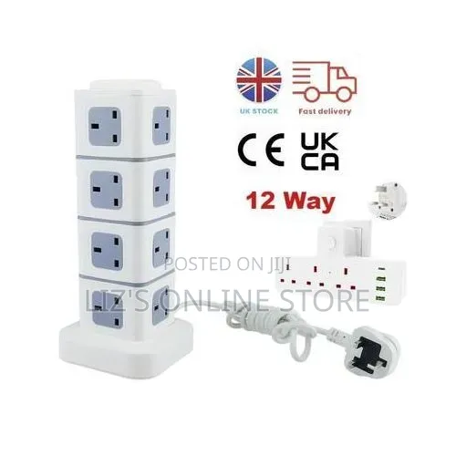 Universal Power Extension Cord With 12 Outlets