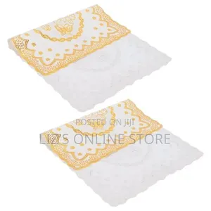 6 Pieces of Square 30cmx45cm PVC Lace Plastic Table Mats