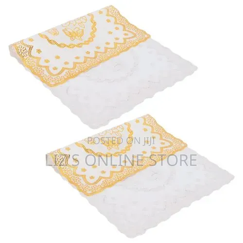6 Pieces of Square 30cmx45cm PVC Lace Plastic Table Mats