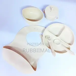 Cream Silicone Baby Feeding Set
