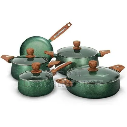 9 Pieces Marble Granite Kitchen Cookware Set Nonstick Pots