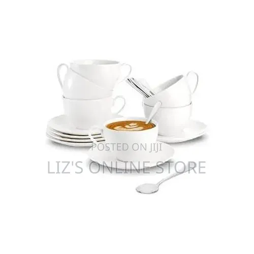 Set of 6 Espresso Cups With Saucers,
