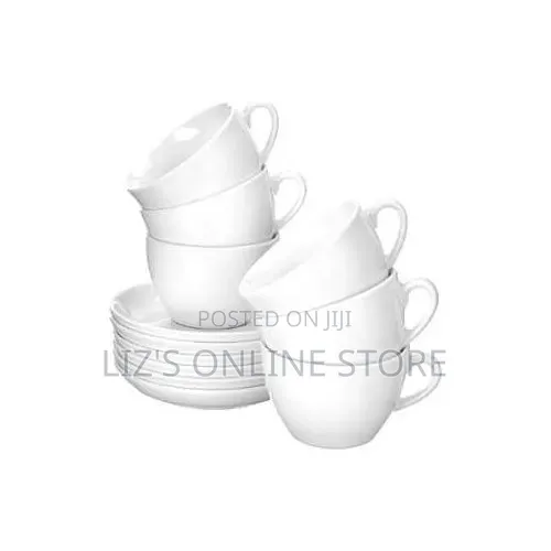 Set of 6 Espresso Cups With Saucers,