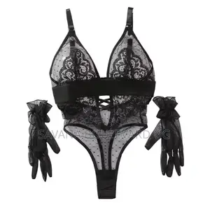 Savana Deep V Backless Teddy With Gloves