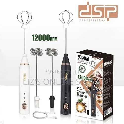 DSP 2 in 1 Battery Rechargeable Milk Frother for Coffee,
