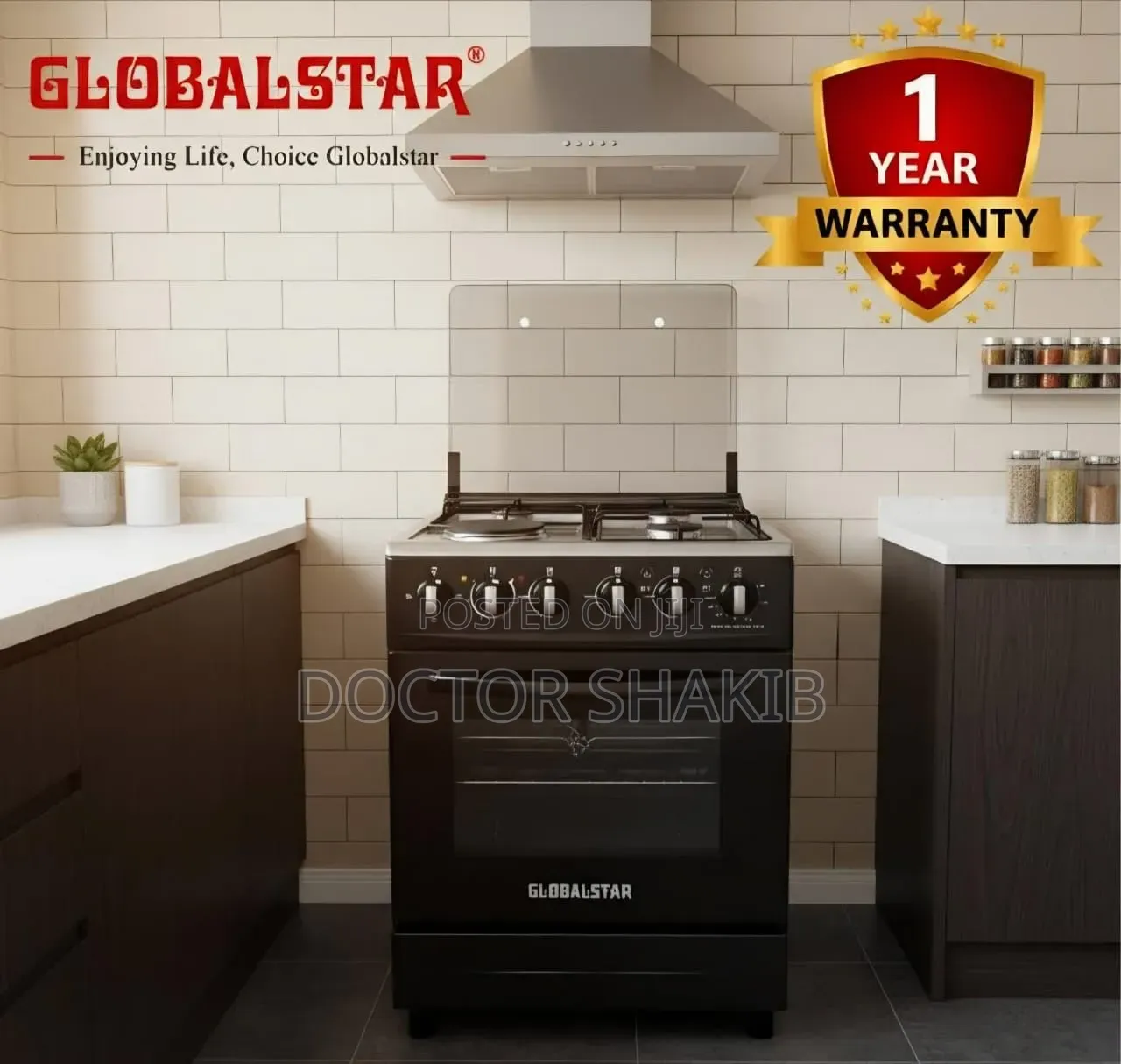 Global Star 3gas + 1electric 50x50 Cooker With Electric Oven