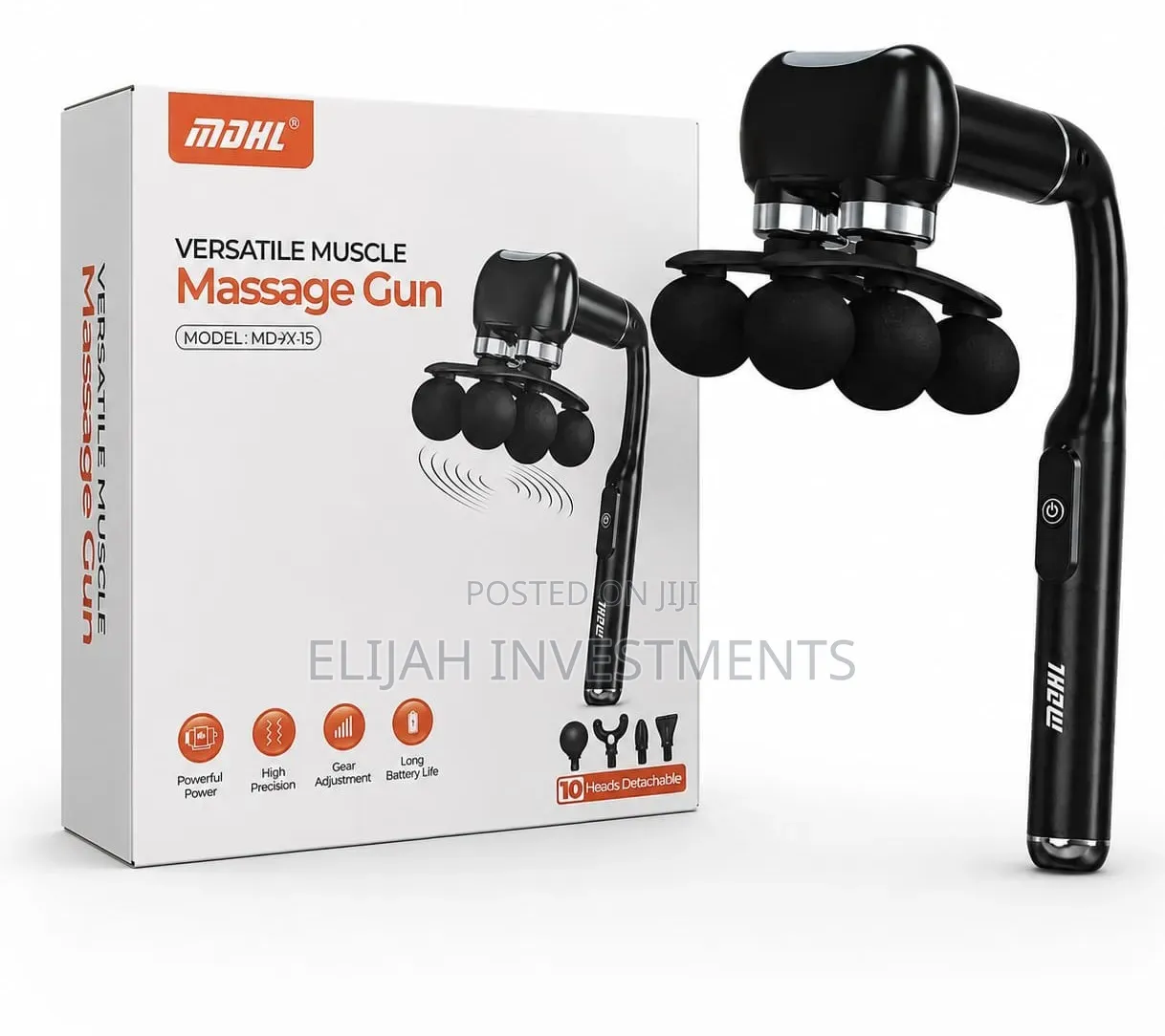 MDHL Deep Tissue Massage Gun – 10 Heads Portable Body Massager