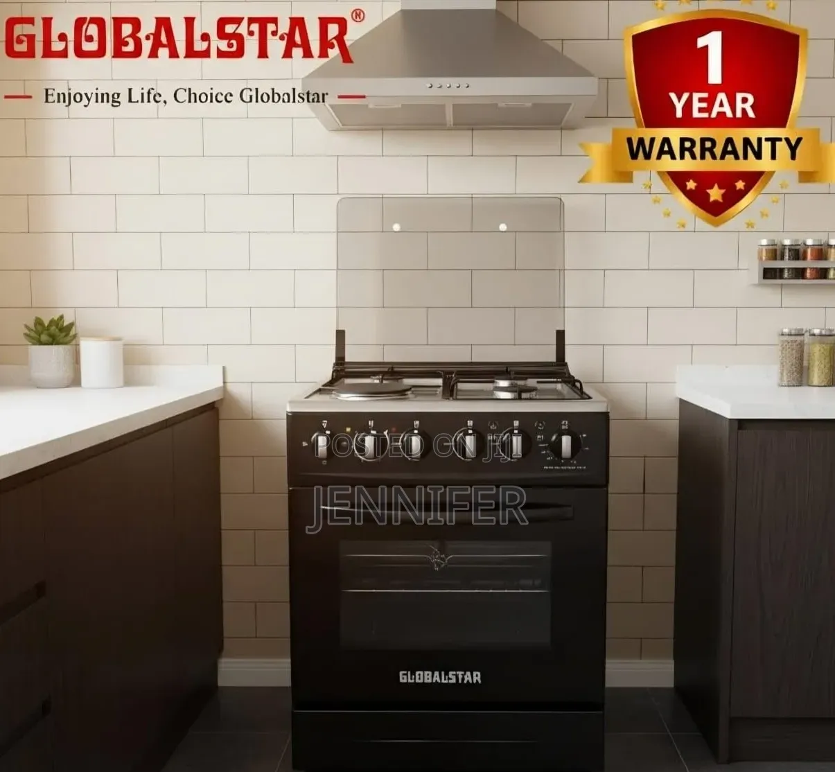 Global Star 3gas + 1electric 50x50 Cooker With Electric Oven