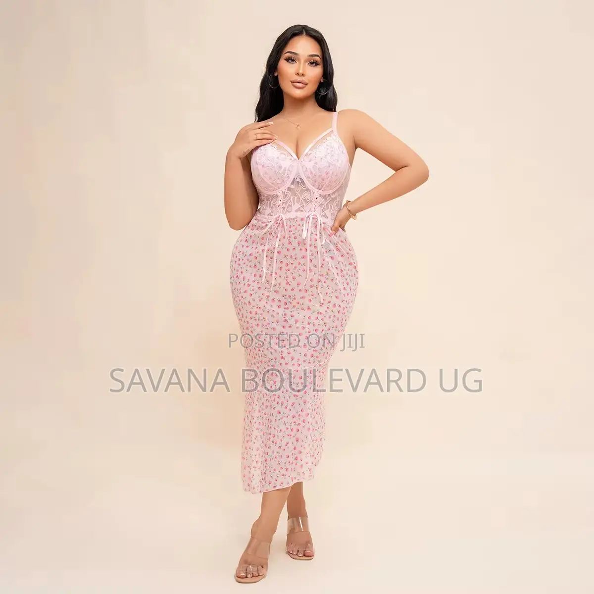 Savana Plus Size Chemise Floral Dress Lingerie