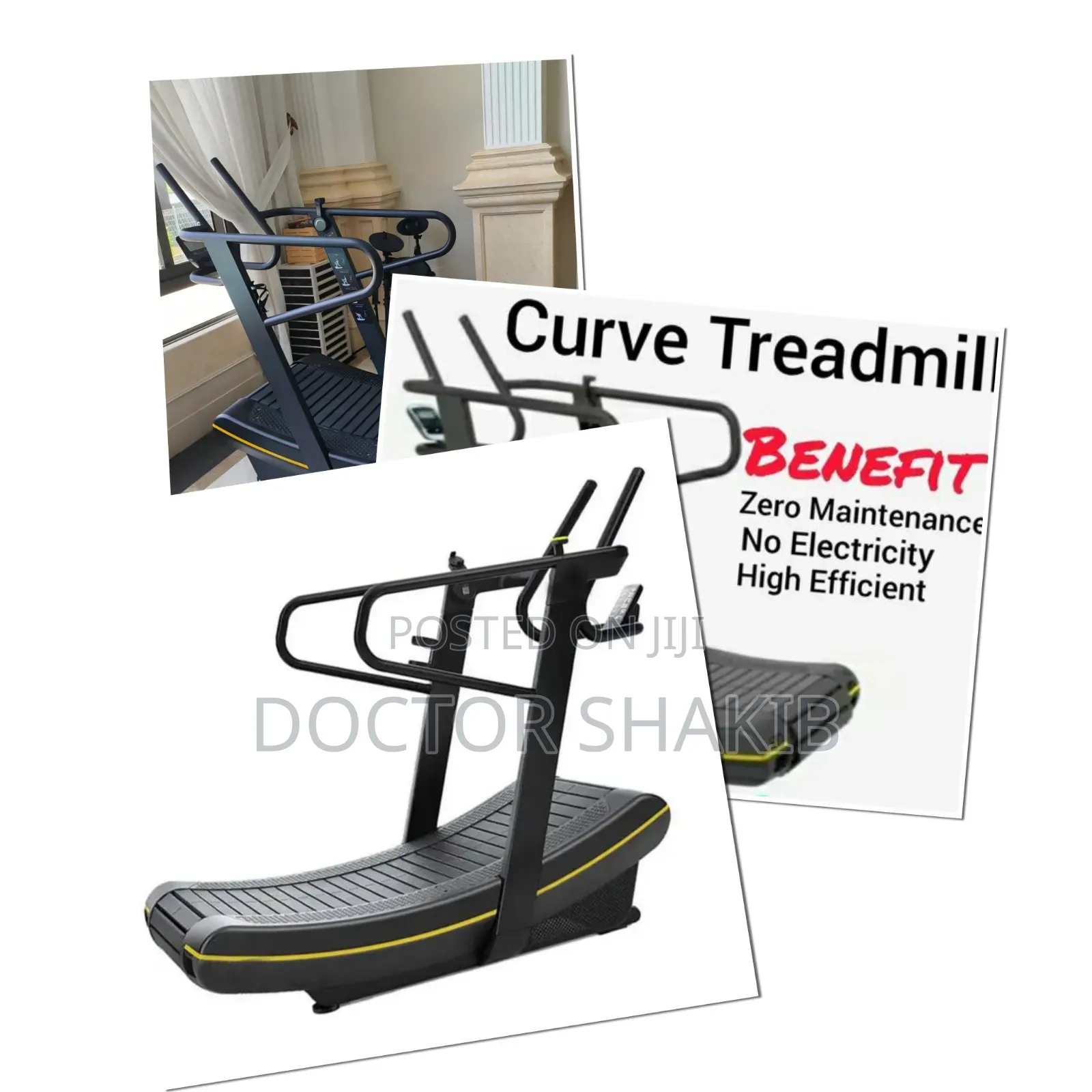 Non-Motorized, Self-Powered Curved Treadmill
