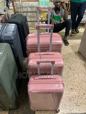 A Set of 3pcs Classy Waterproof Rubber Suitcases