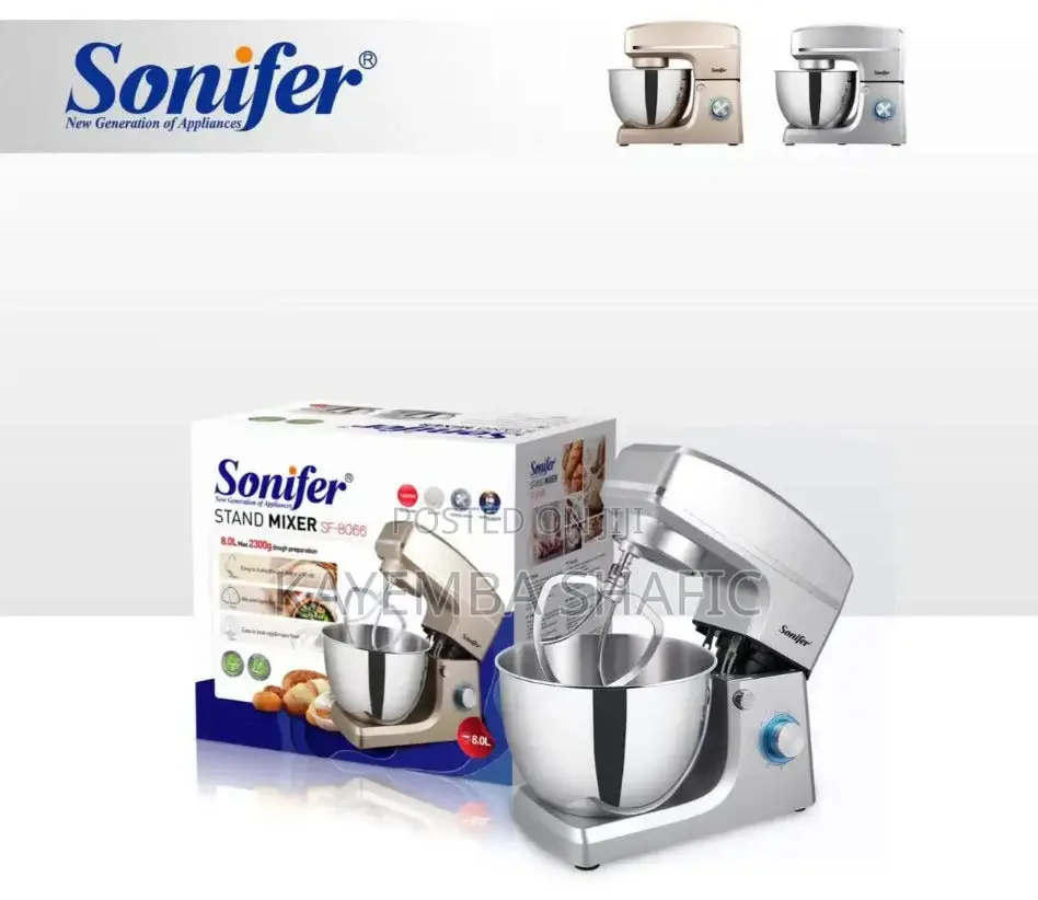 Sonifer Heavy Duty 8l Electric Stand Mixer 1500w (Sf-8066) – Brand New