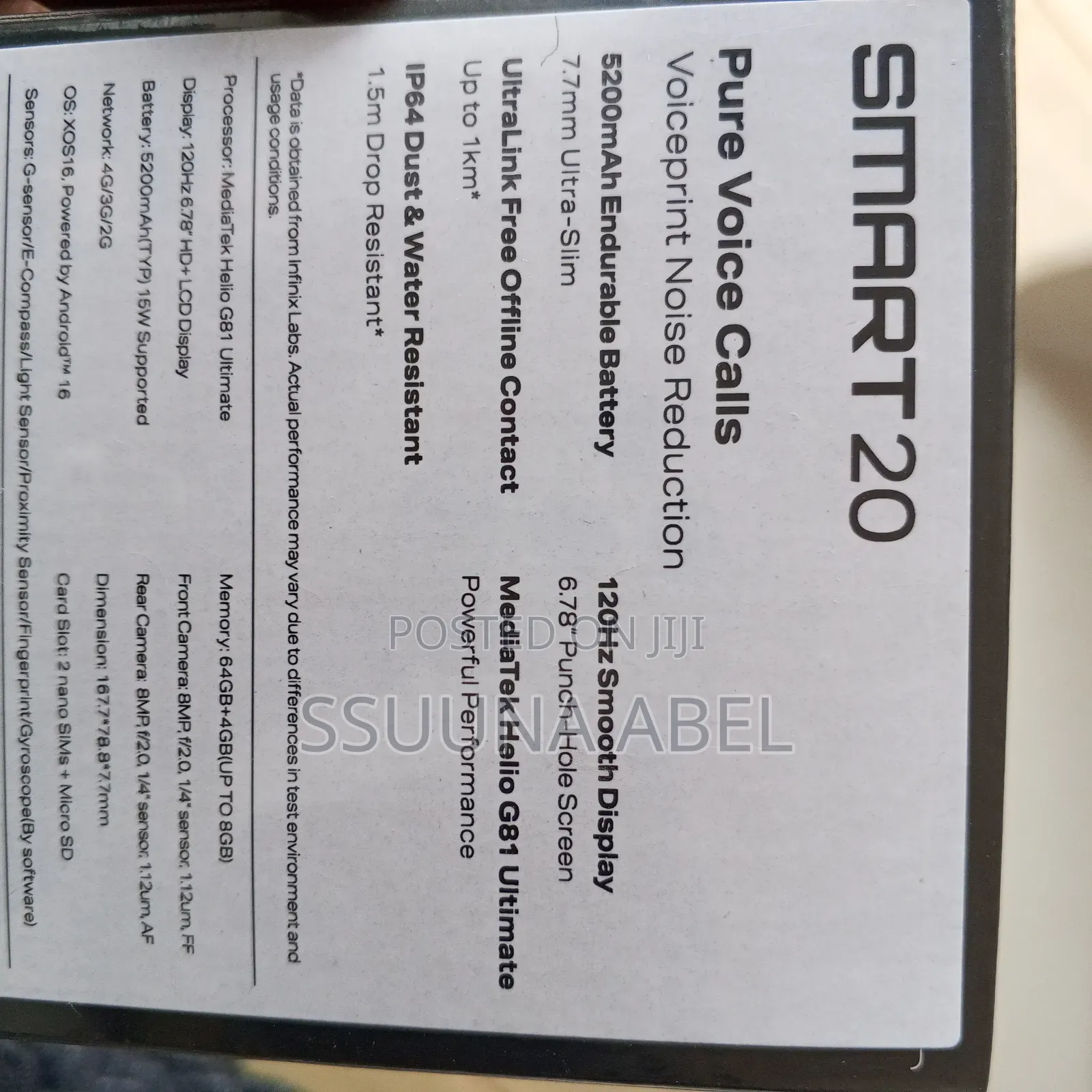 New Infinix Smart 8 64 GB Black