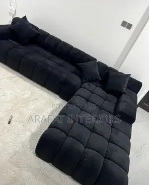 Luxury Black Puffy Modular Sectional Sofa - Cloud Style