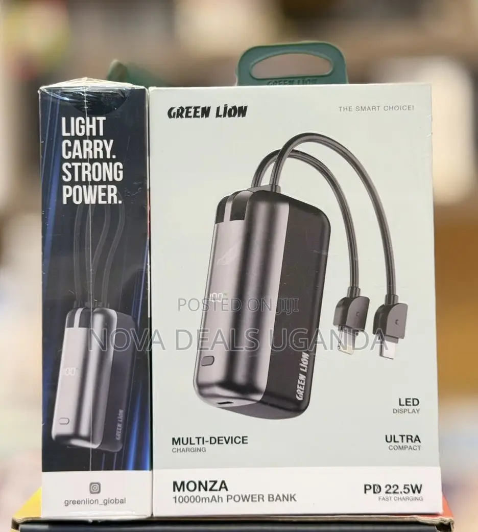 Green Lion Monza 10000mah 22.5w Power Bank With in-Built Lightning