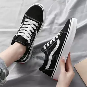Out Door Black Sneakers in Black and White Stripes