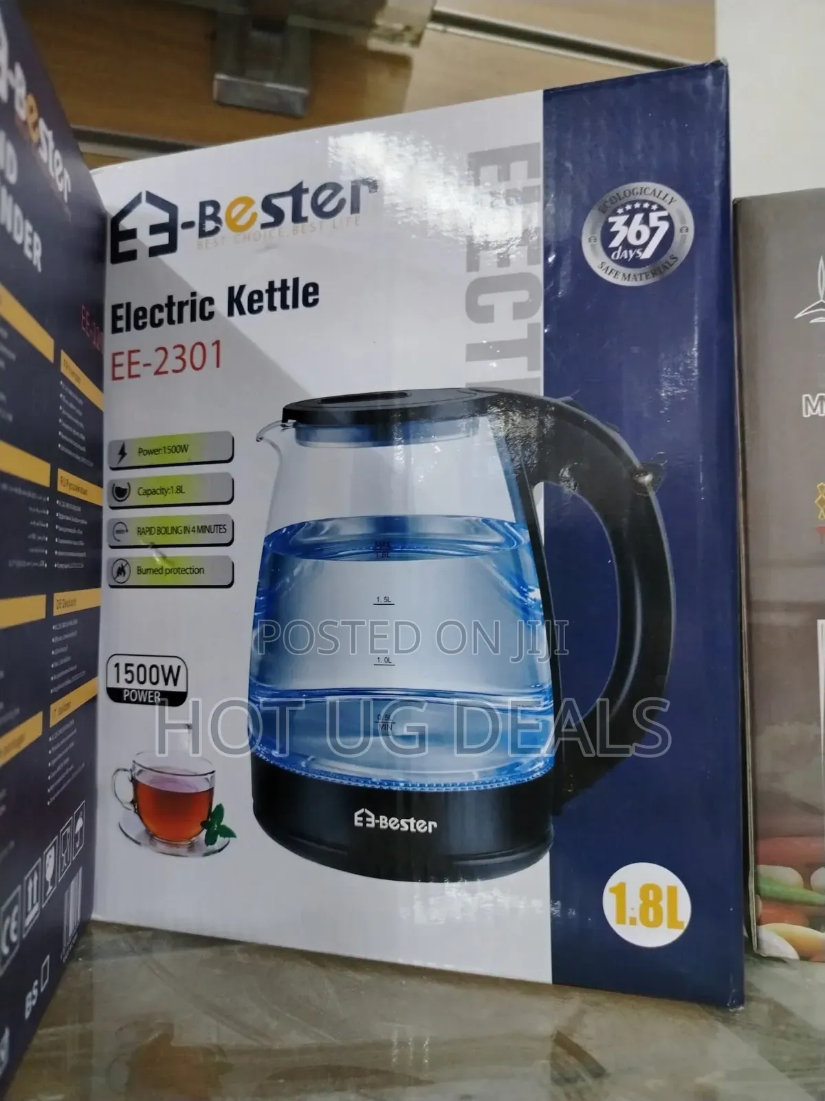 E-Bester Electric Glass Kettle 1.8l (Model Ee-2301) - Clear