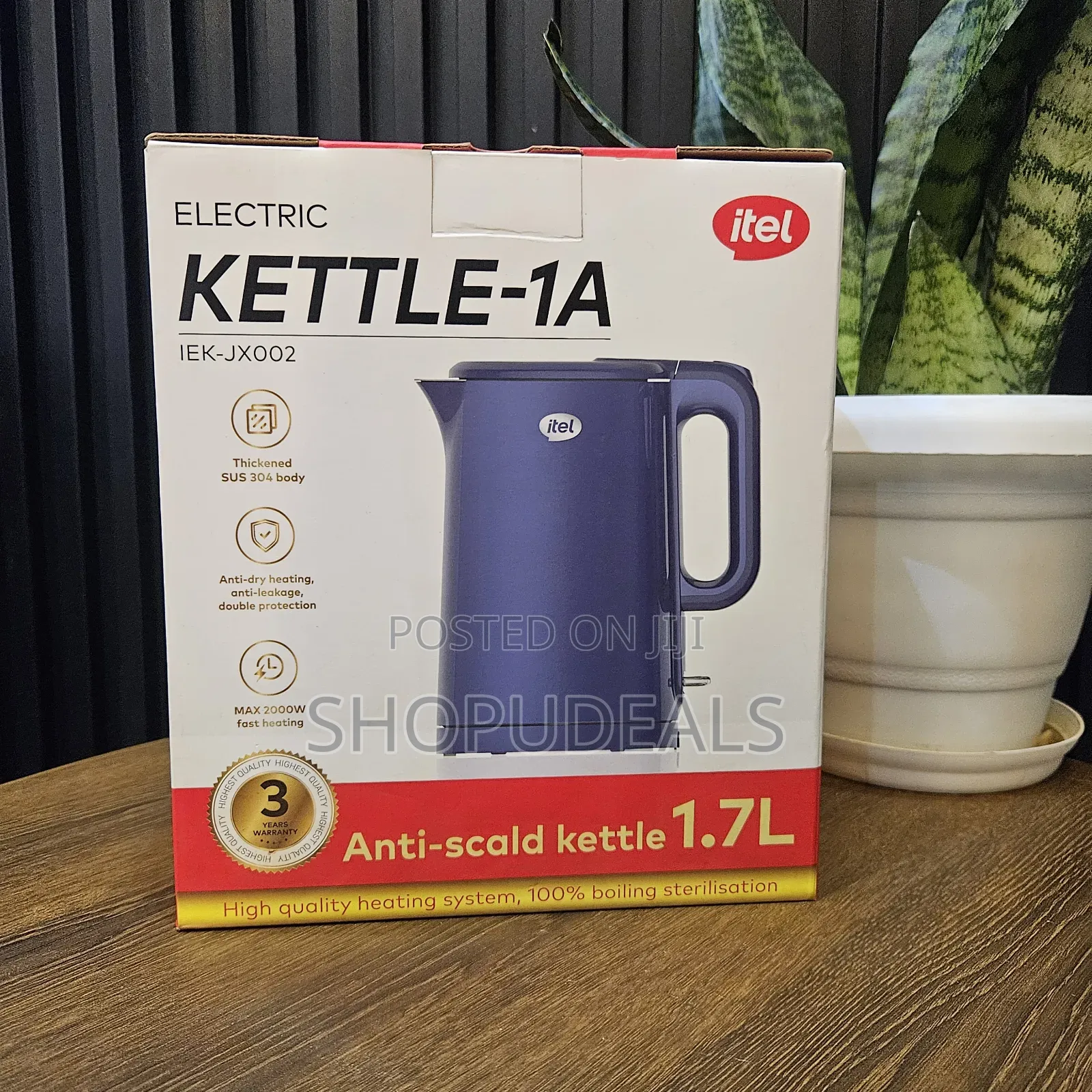 Itel Electric Kettle 1a – 1.7l Anti-Scald Electric Kettle, Fast Boil