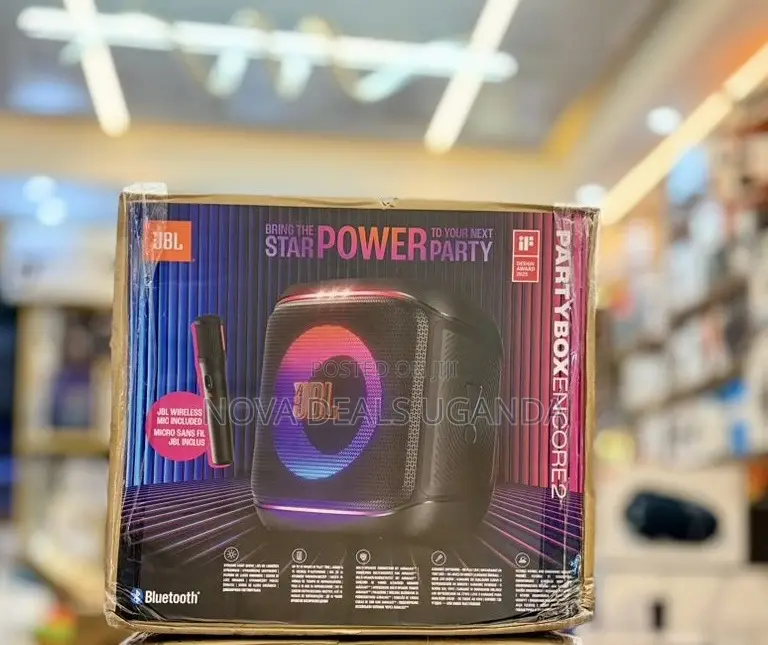JBL Partybox Encore 2 Portable Bluetooth Speaker With Wireless Mic