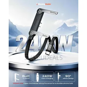 240w Foldable Phone Holder Charging Cable T16 – Type-C to Type-C Fast